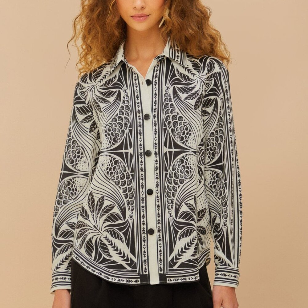 Off-White Monochrome Elegance Scarf Shirt